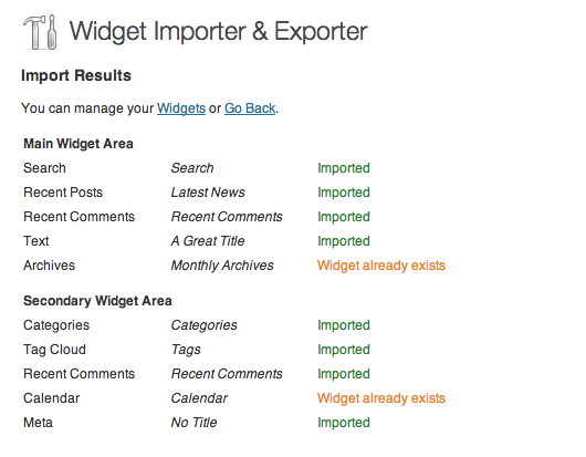 widgets2 - افزونه انتقال ابزارک بین دو سایت وردپرس