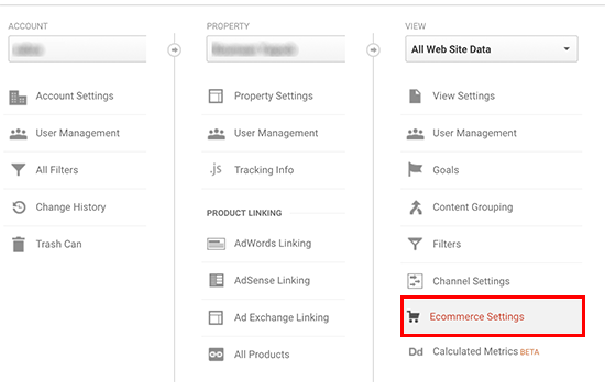 ecommerce settings6 - آموزش نحوه فعال کردن ردیابی مشتری در ووکامرس با گوگل آنالیتیکس