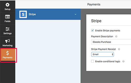 enablepayment7 - نحوه راه اندازی پرداخت کارت اعتباری در سایت وردپرس - فعال کردن فرم پرداخت در وردپرس