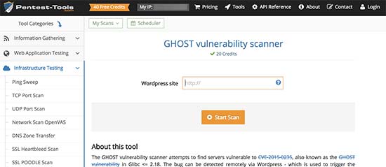 ghostvulnerabilitychecker - معرفی 14 اسکنر امنیتی وردپرس برای شناسایی بدافزار و هکرها - بررسی آنلاین امنیت سایت