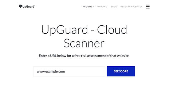 upguardscanner - معرفی 14 اسکنر امنیتی وردپرس برای شناسایی بدافزار و هکرها - بررسی آنلاین امنیت سایت