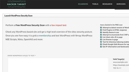 wpsecurityscan - معرفی 14 اسکنر امنیتی وردپرس برای شناسایی بدافزار و هکرها - بررسی آنلاین امنیت سایت