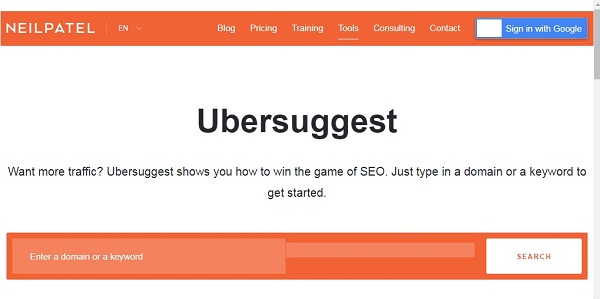 ubersugest - نحوه انتخاب کلمات کلیدی مناسب + بررسی رتبه کلمه کلیدی در گوگل