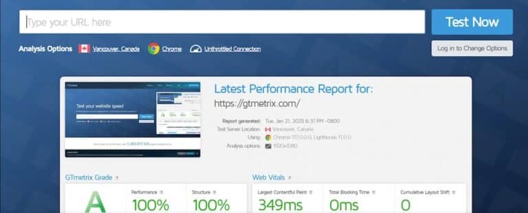 gtmetrix speed test 768x311 1 - چک‌ لیست نگهداری وردپرس: چه کارهایی باید انجام دهید و چه زمانی؟ + پادکست صوتی