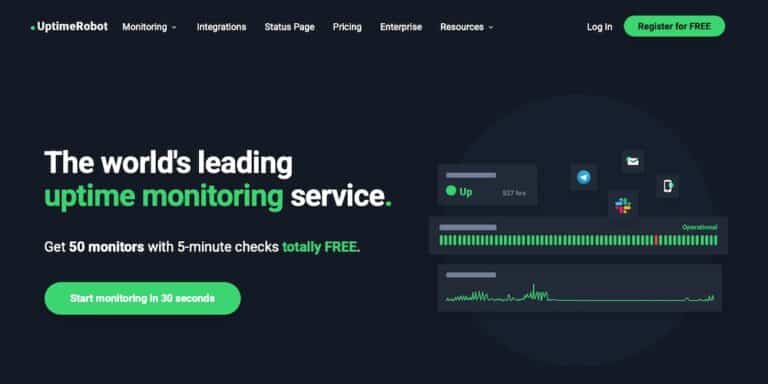 uptimerobot 768x384 1 - چک‌ لیست نگهداری وردپرس: چه کارهایی باید انجام دهید و چه زمانی؟ + پادکست صوتی