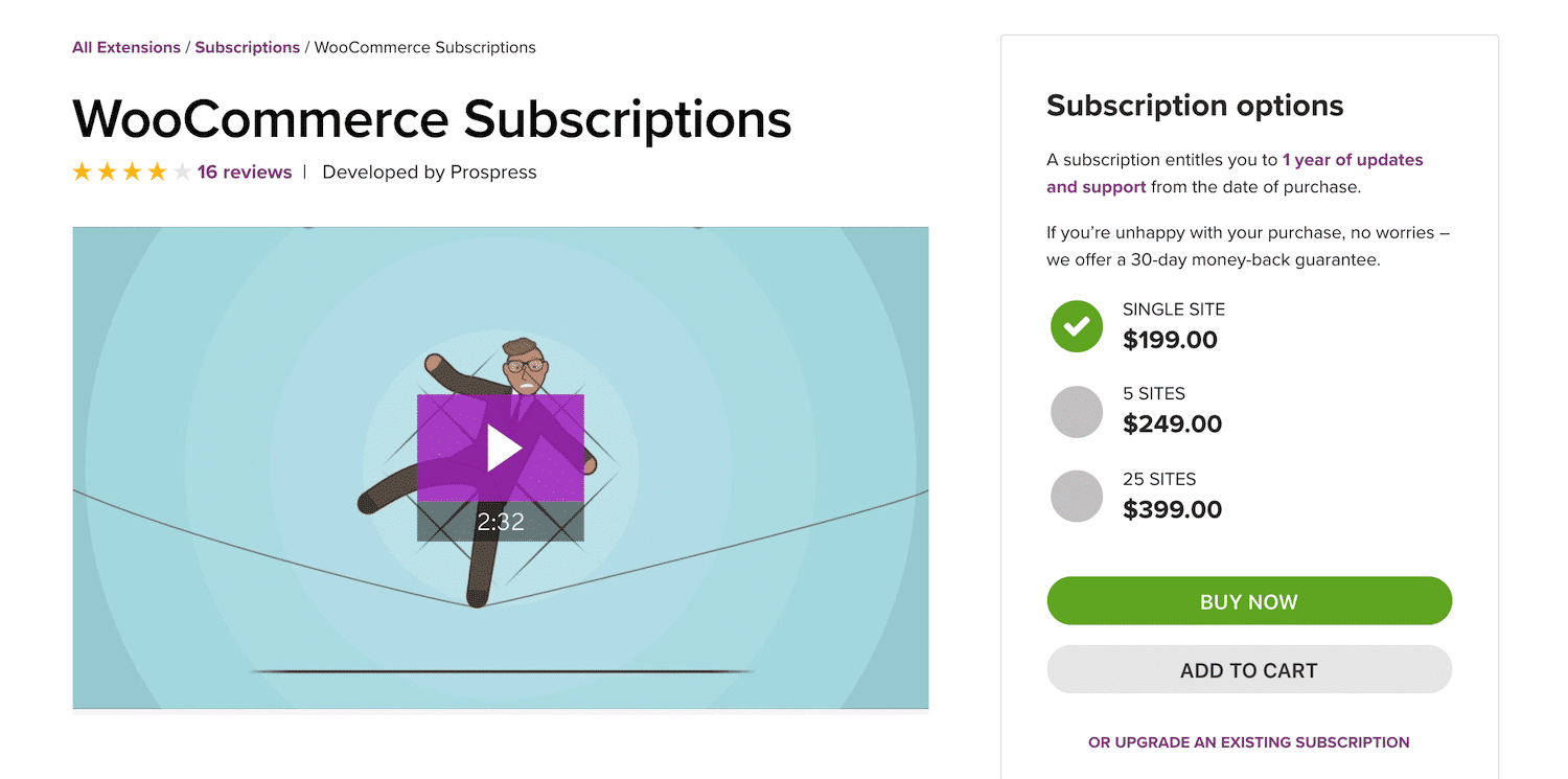 buy woocommerce subscriptions 1 - راهنمای جامع فروش اشتراک با ووکامرس