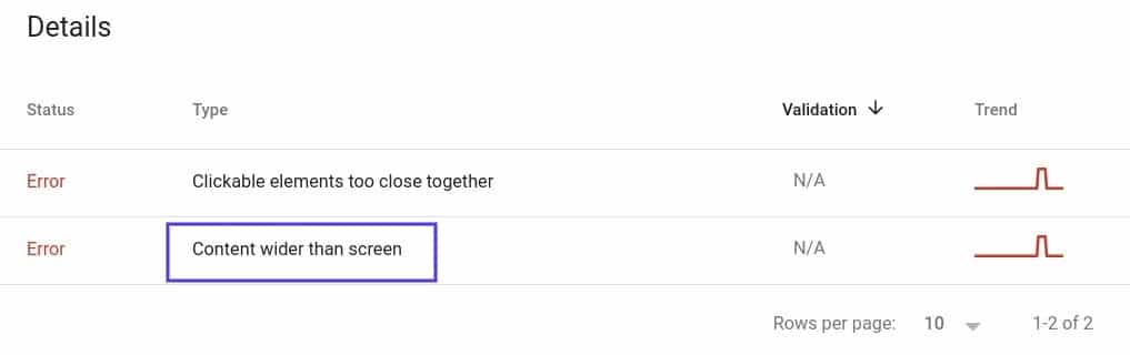 content wider error - چگونه خطای سرچ کنسول گوگل با عنوان “Clickable Elements Too Close Together” را در المنتور حل کنیم؟