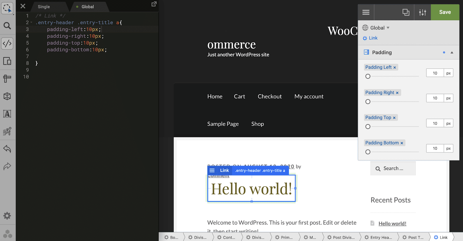 editing wordpress css - چگونه خطای سرچ کنسول گوگل با عنوان “Clickable Elements Too Close Together” را در المنتور حل کنیم؟