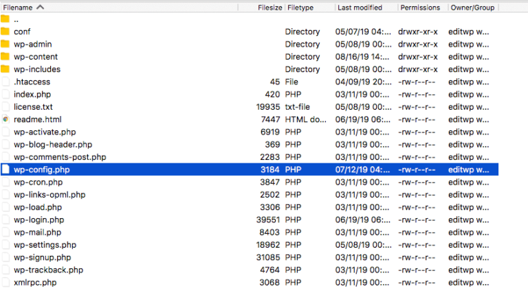 wp config.file  768x446 1 - چگونه خطای Missed Schedule در وردپرس را حل کنیم؟  | ارور زمانبندی از دست رفته